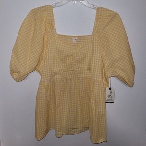 Yellow Gingham Top